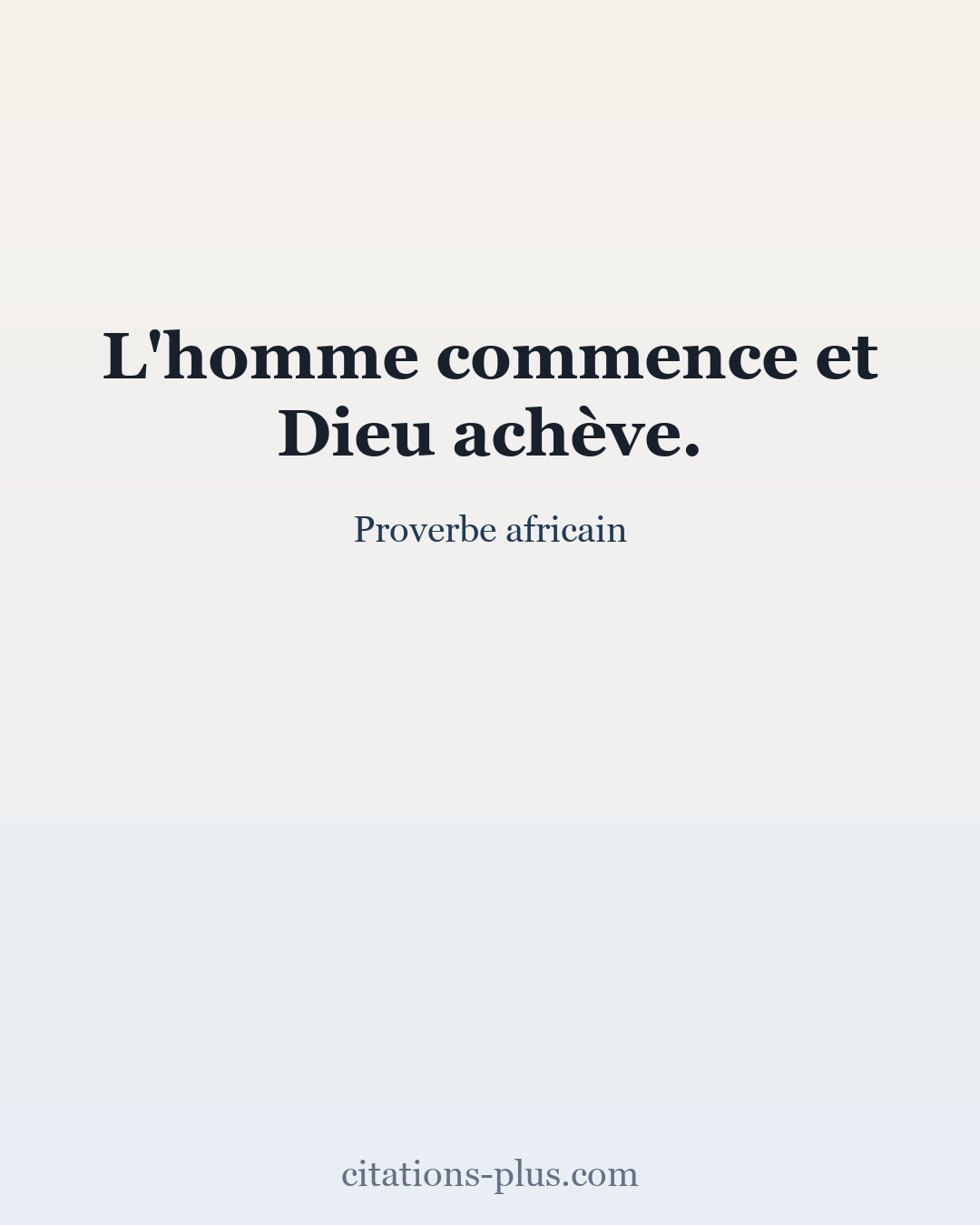 Carte Premium clair — Proverbe africain