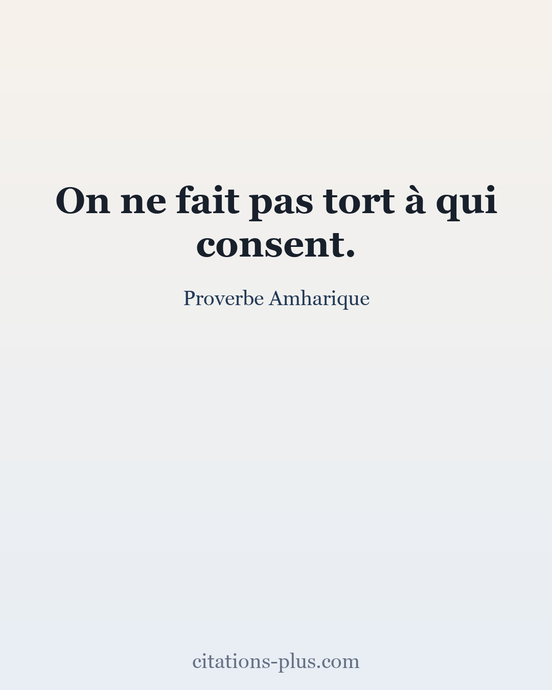 Carte Premium clair — Proverbe Amharique