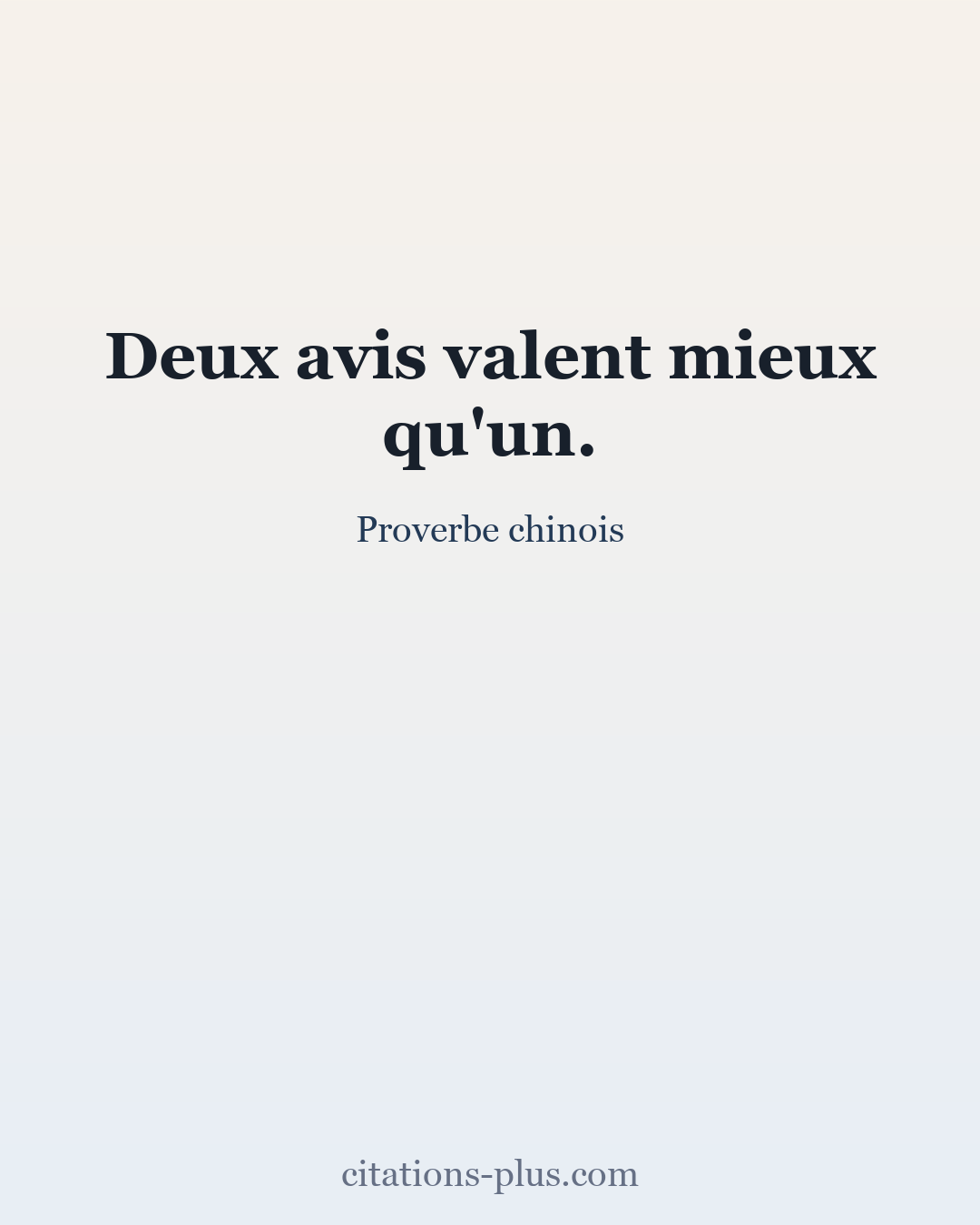 Carte Premium clair — Proverbe chinois