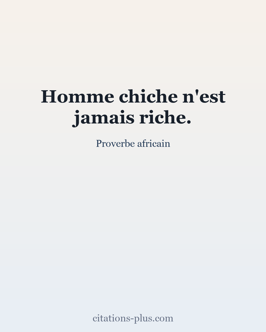 Carte Premium clair — Proverbe africain