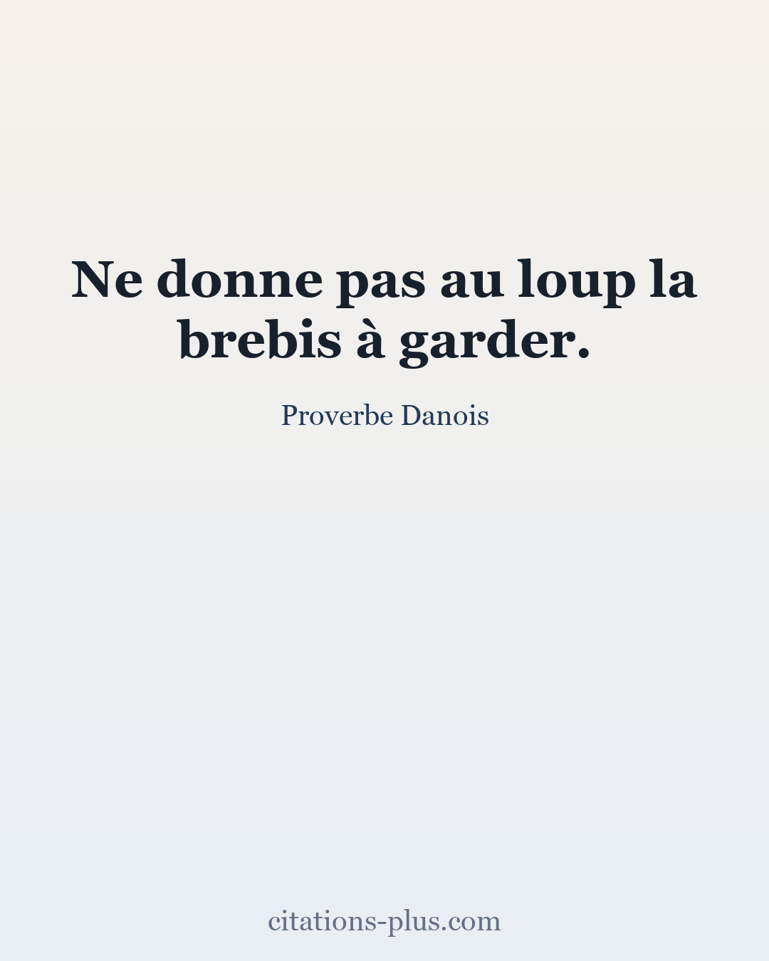 Carte Premium clair — Proverbe Danois