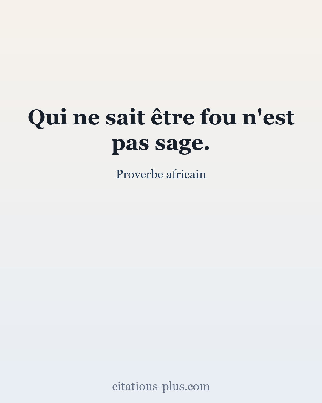 Carte Premium clair — Proverbe africain
