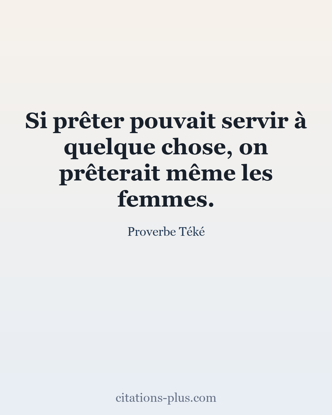 Carte Premium clair — Proverbe Téké