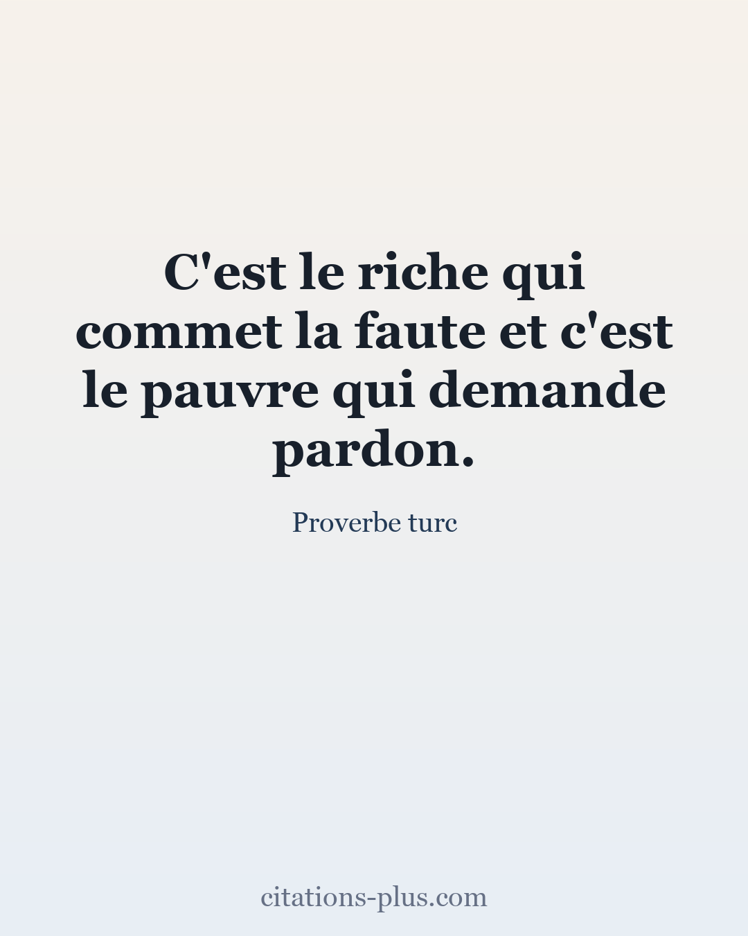 Carte Premium clair — Proverbe turc