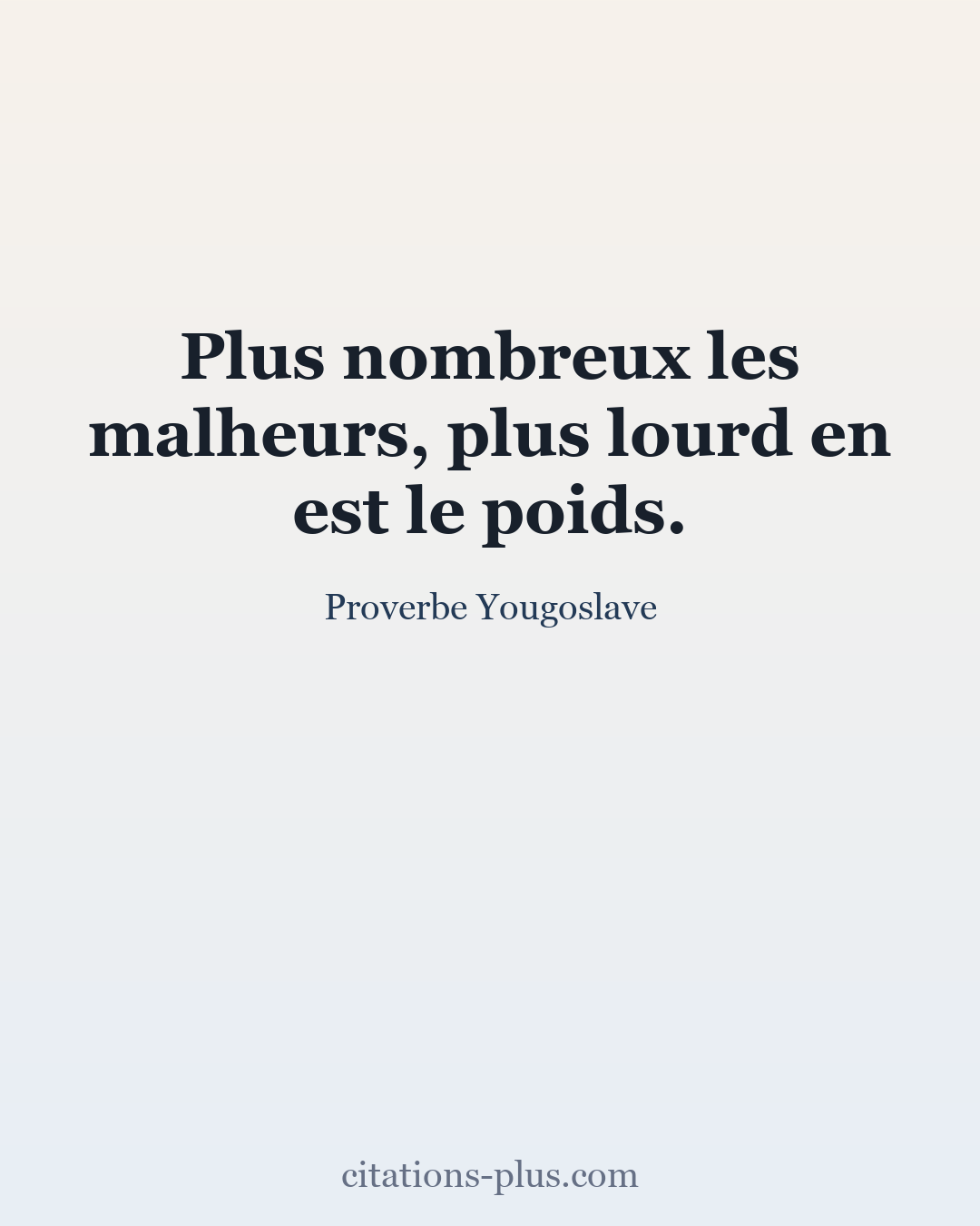 Carte Premium clair — Proverbe Yougoslave
