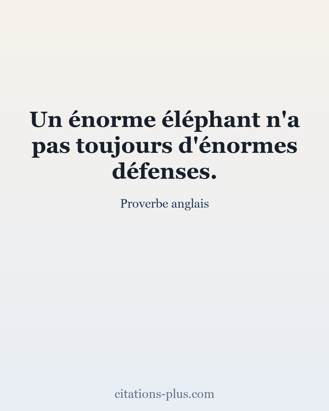 Carte Premium clair — Proverbe anglais