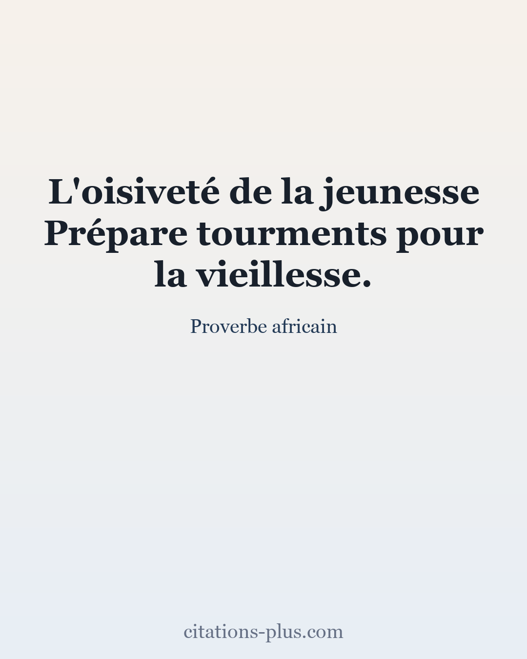 Carte Premium clair — Proverbe africain