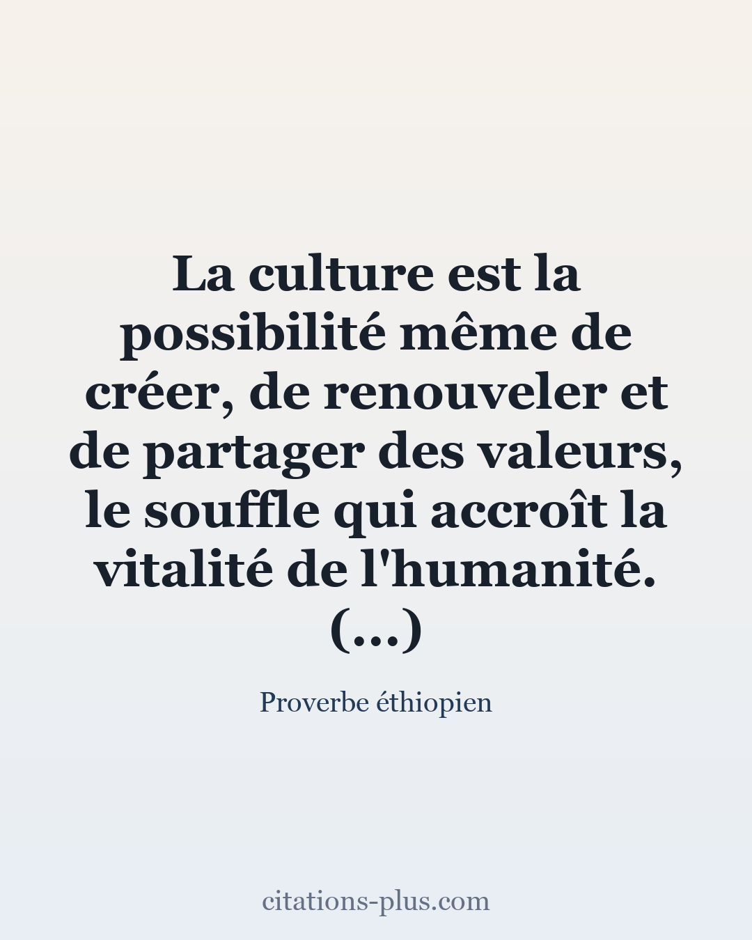 Carte Premium clair — Proverbe éthiopien