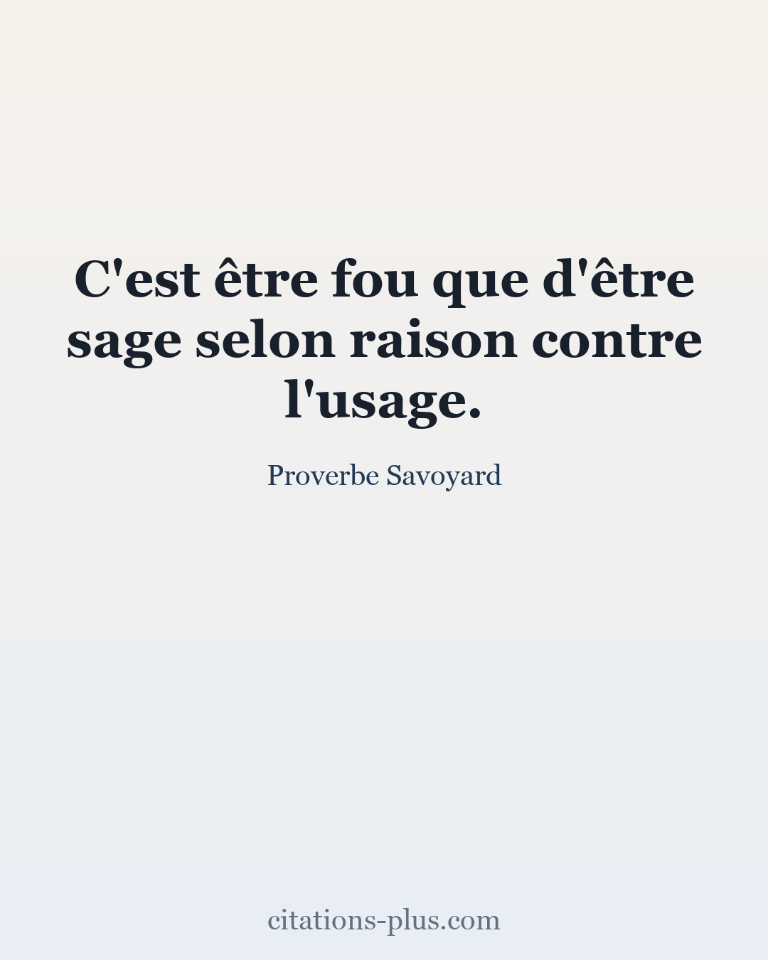Carte Premium clair — Proverbe Savoyard