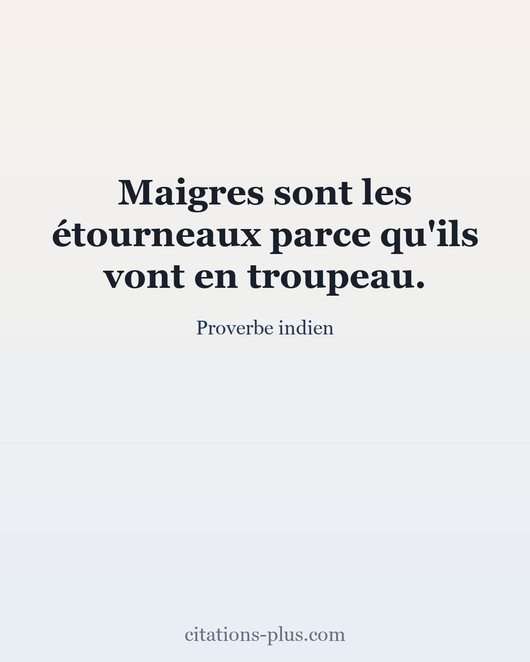 Carte Premium clair — Proverbe indien