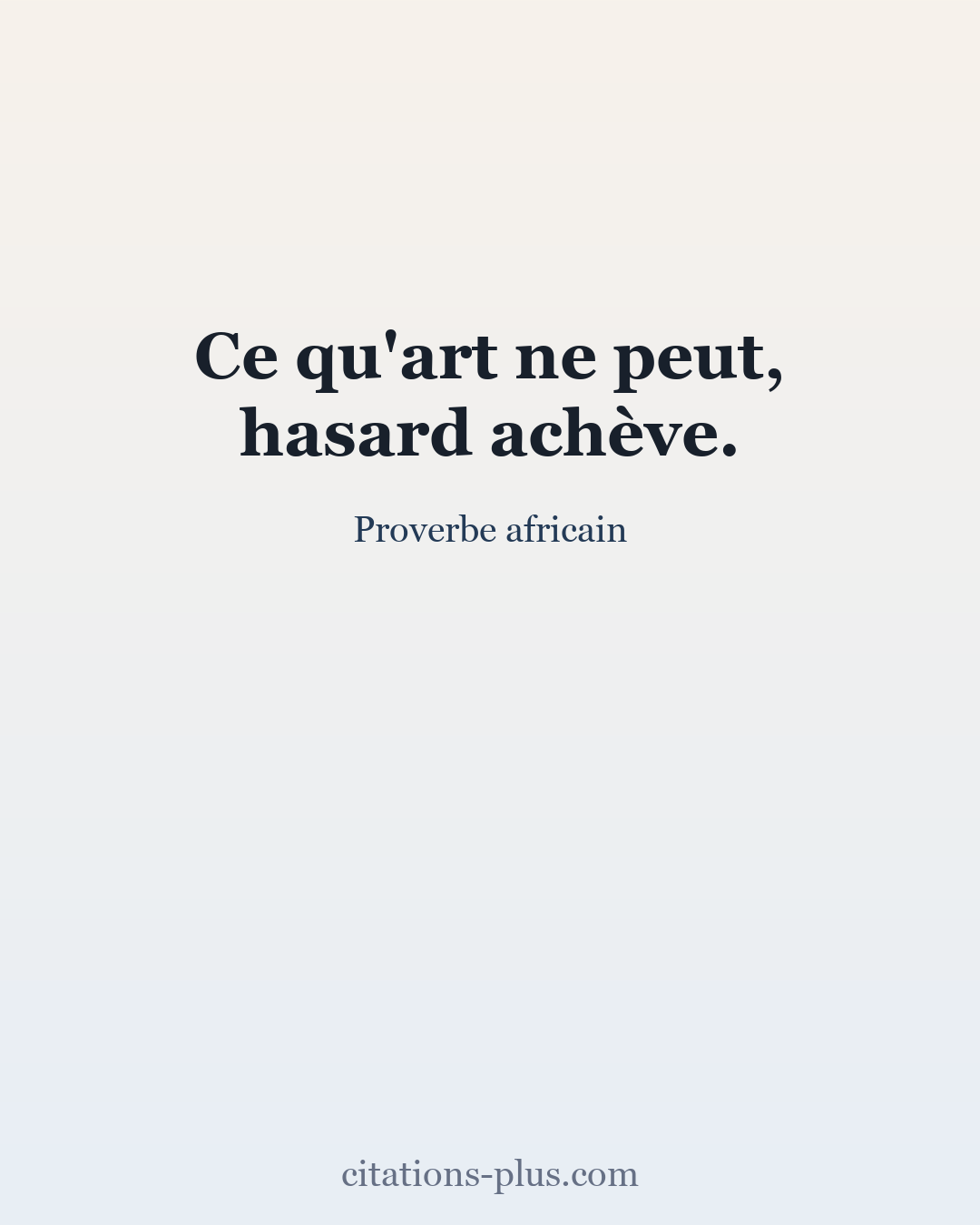 Carte Premium clair — Proverbe africain