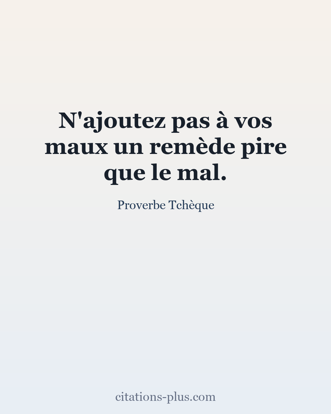 Carte Premium clair — Proverbe Tchèque