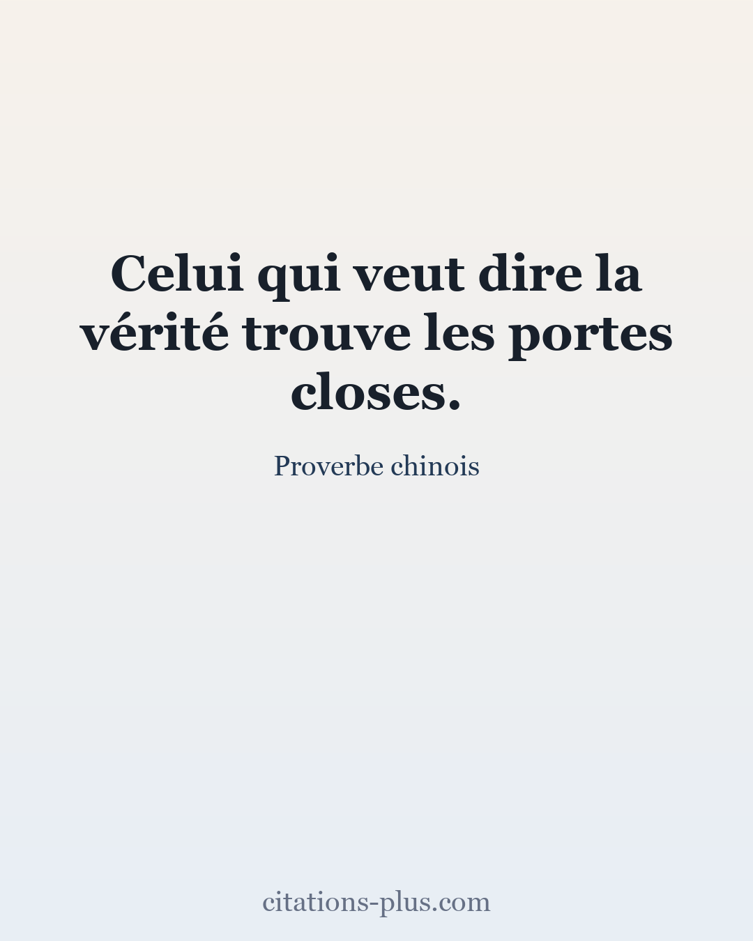 Carte Premium clair — Proverbe chinois