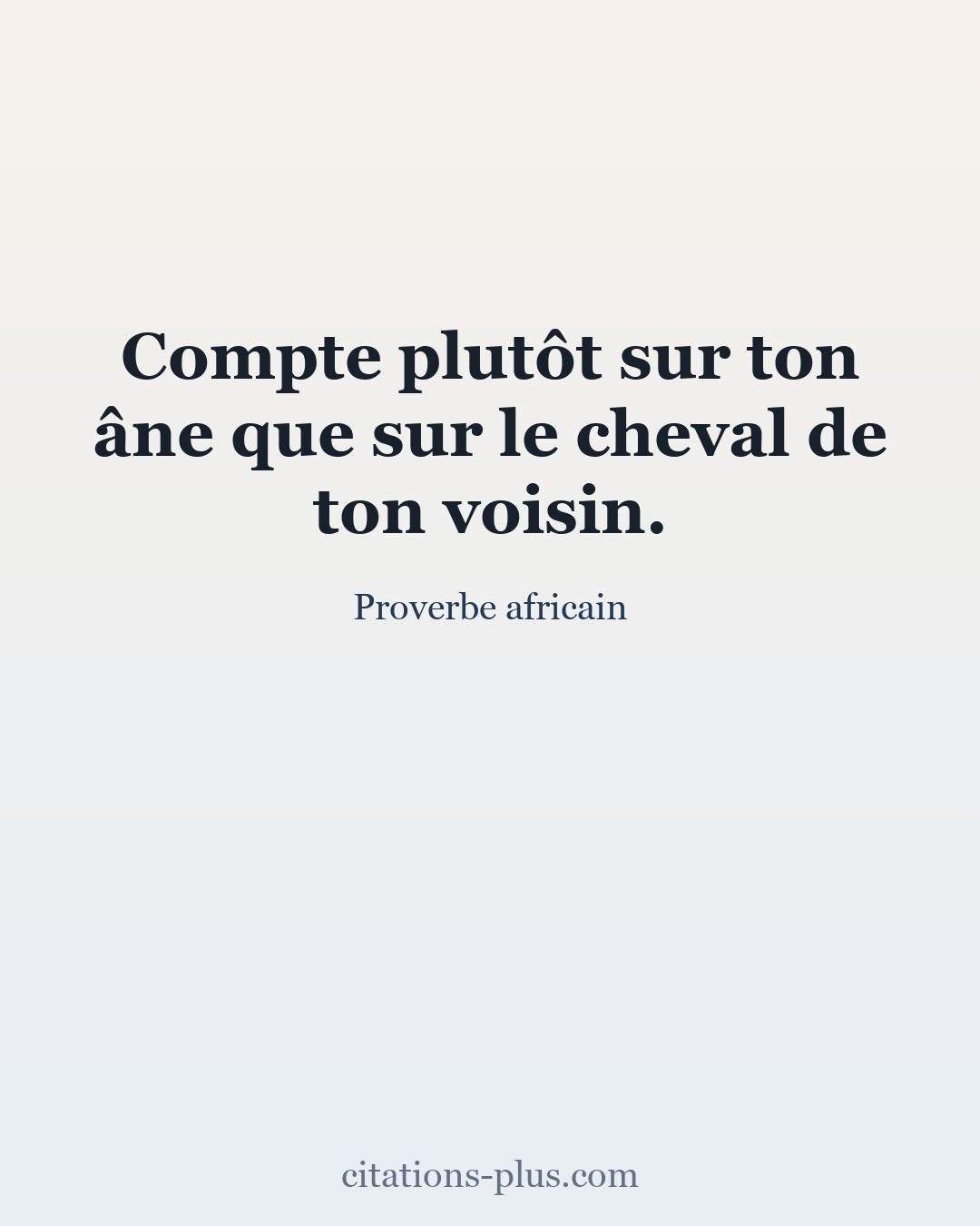 Carte Premium clair — Proverbe africain