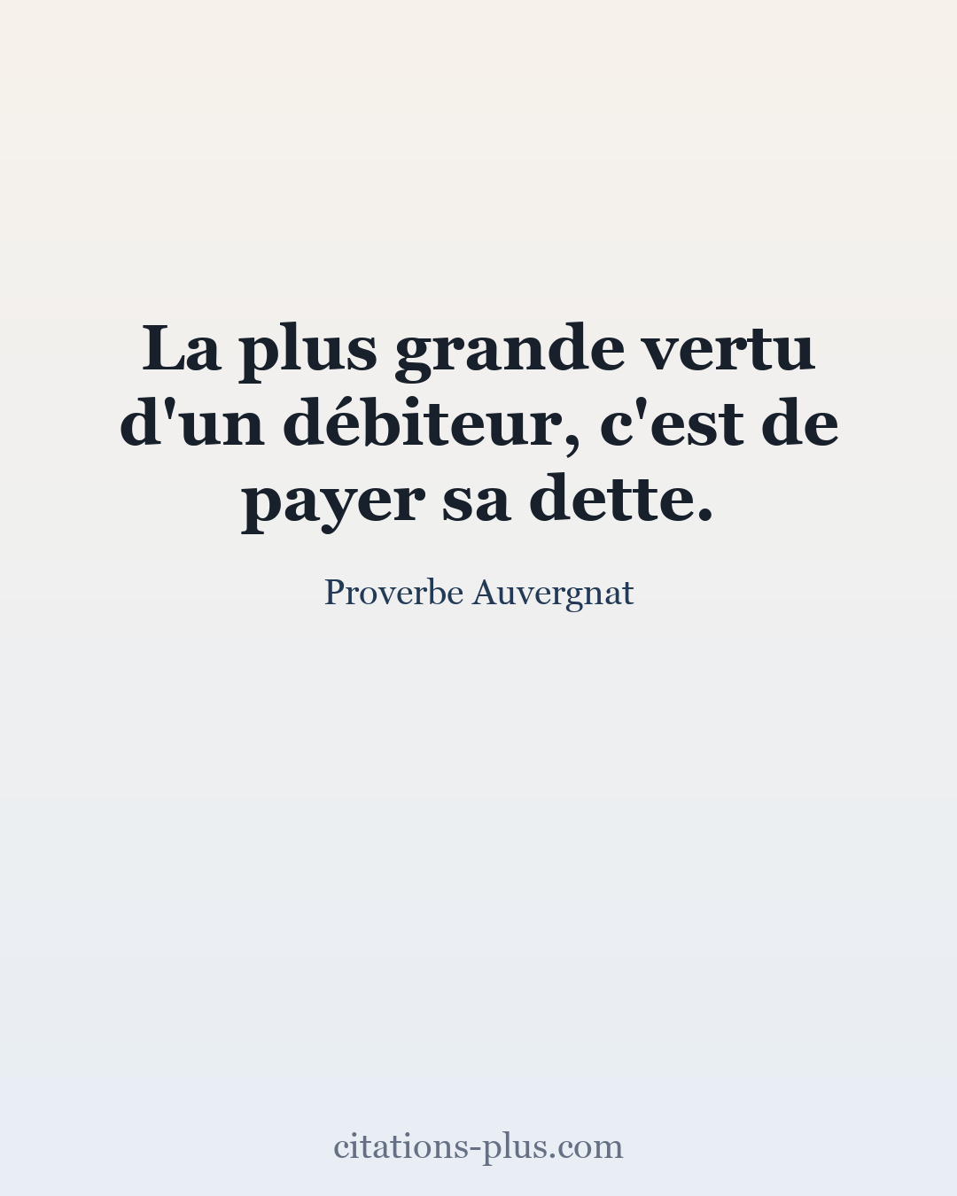 Carte Premium clair — Proverbe Auvergnat