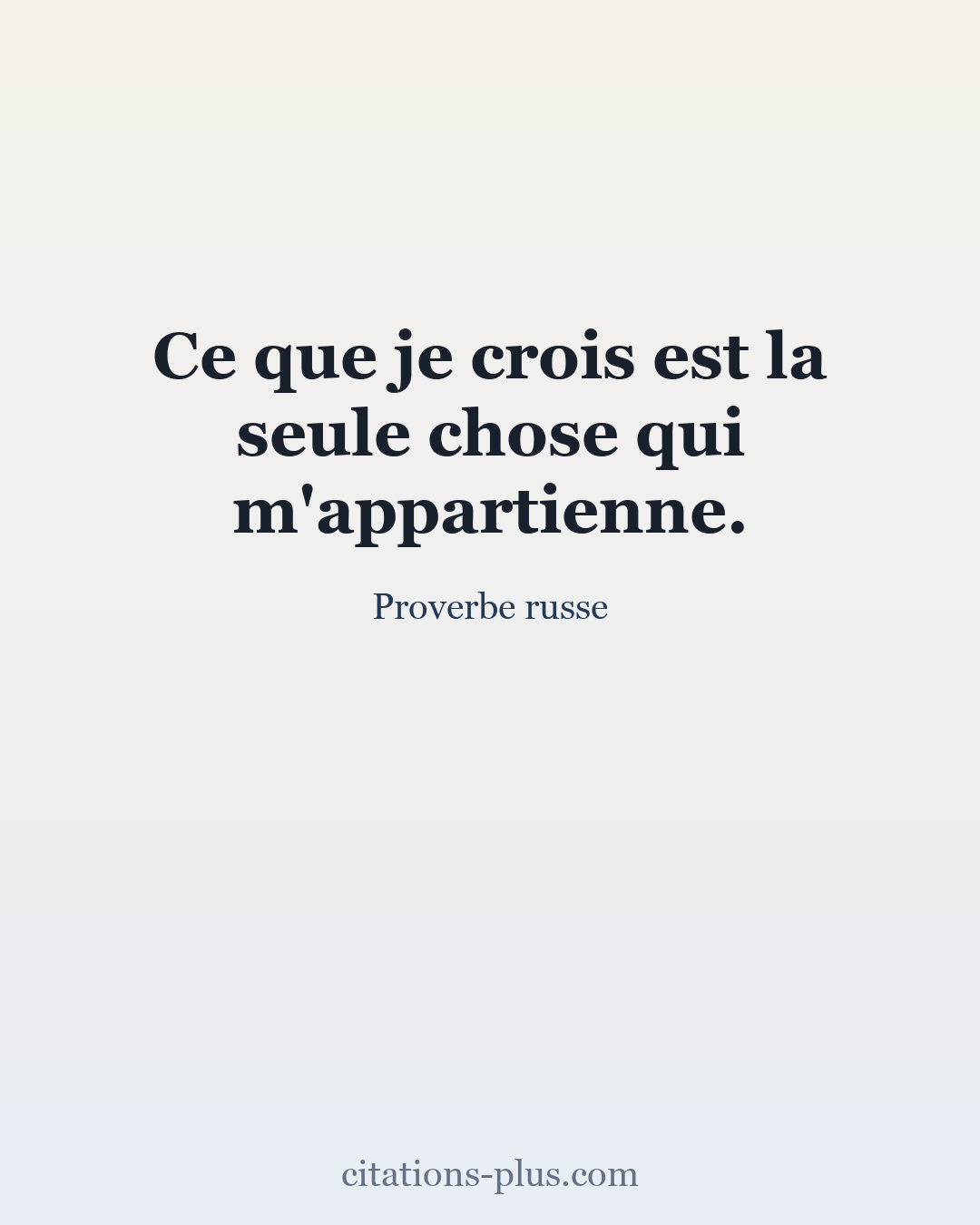 Carte Premium clair — Proverbe russe