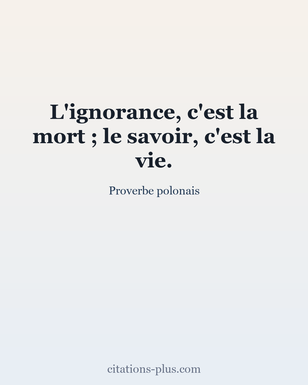 Carte Premium clair — Proverbe polonais