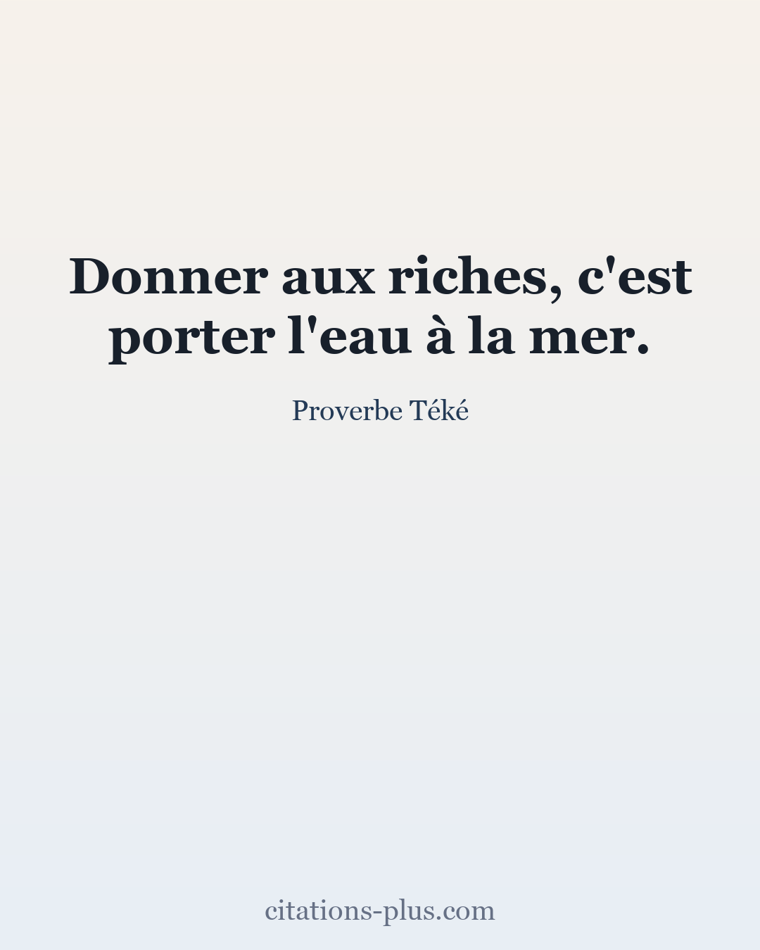 Carte Premium clair — Proverbe Téké