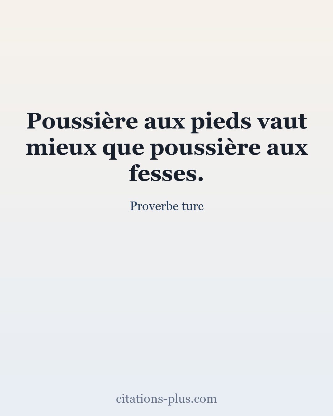 Carte Premium clair — Proverbe turc