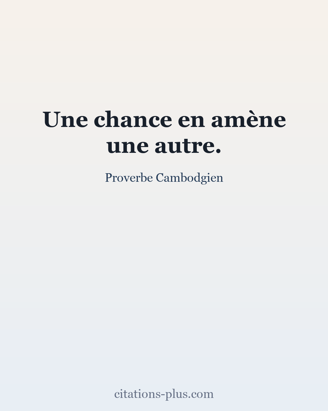 Carte Premium clair — Proverbe Cambodgien