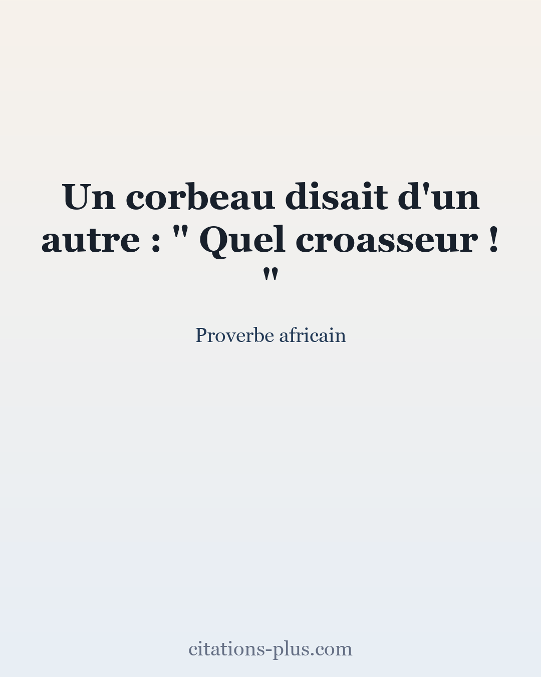 Carte Premium clair — Proverbe africain