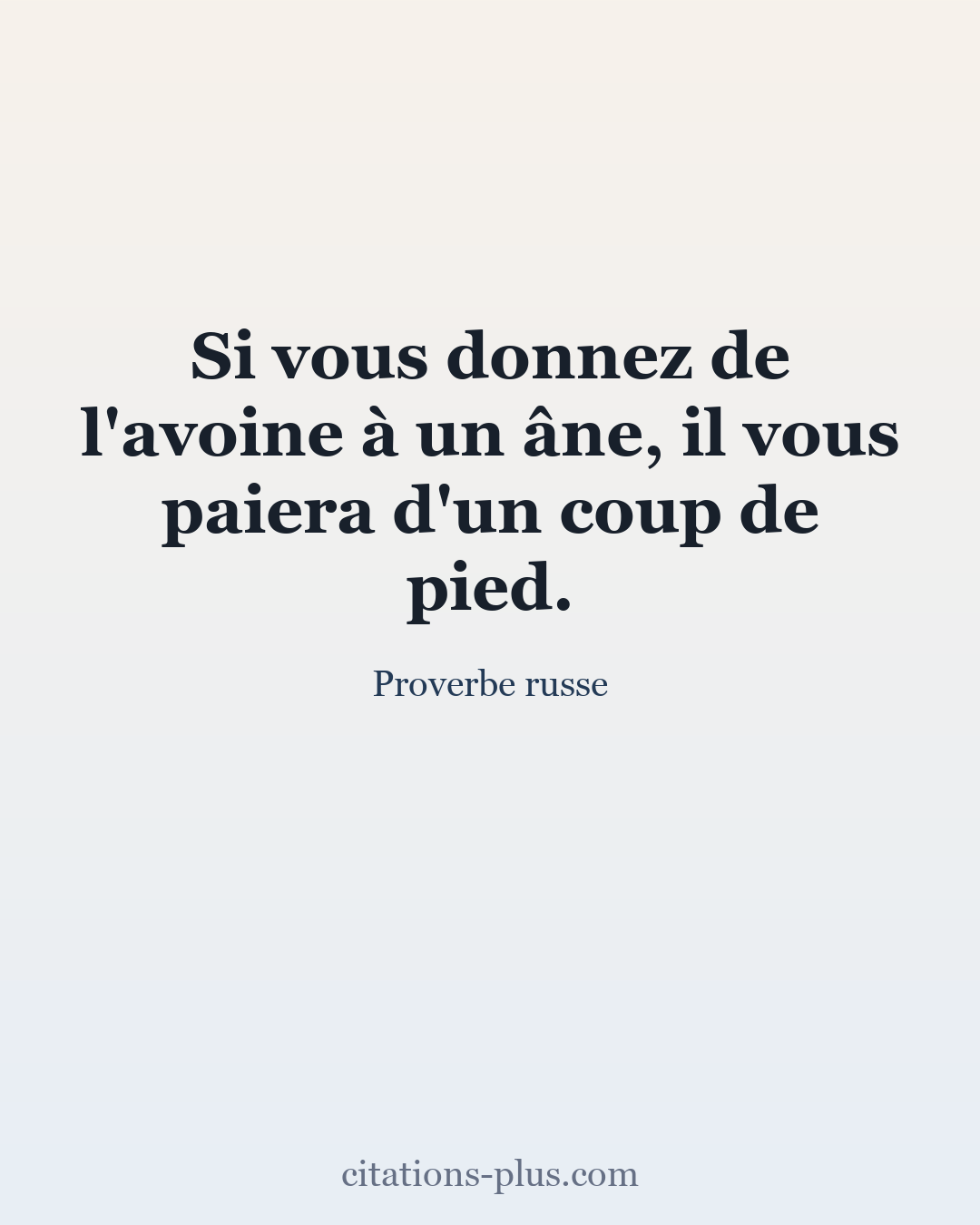 Carte Premium clair — Proverbe russe