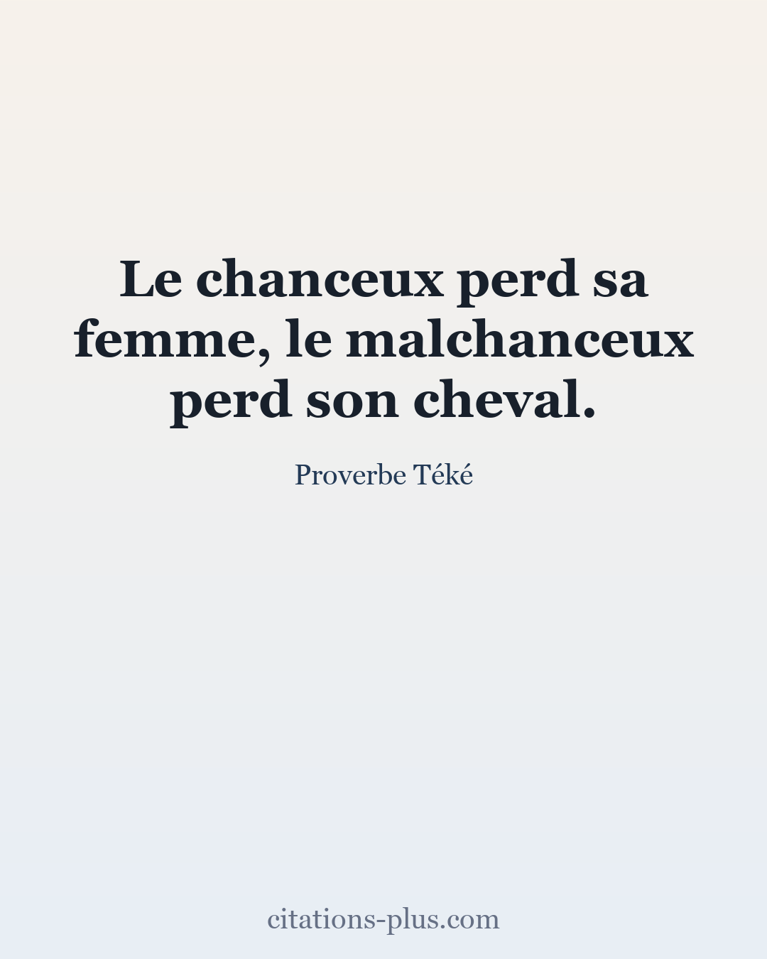 Carte Premium clair — Proverbe Téké