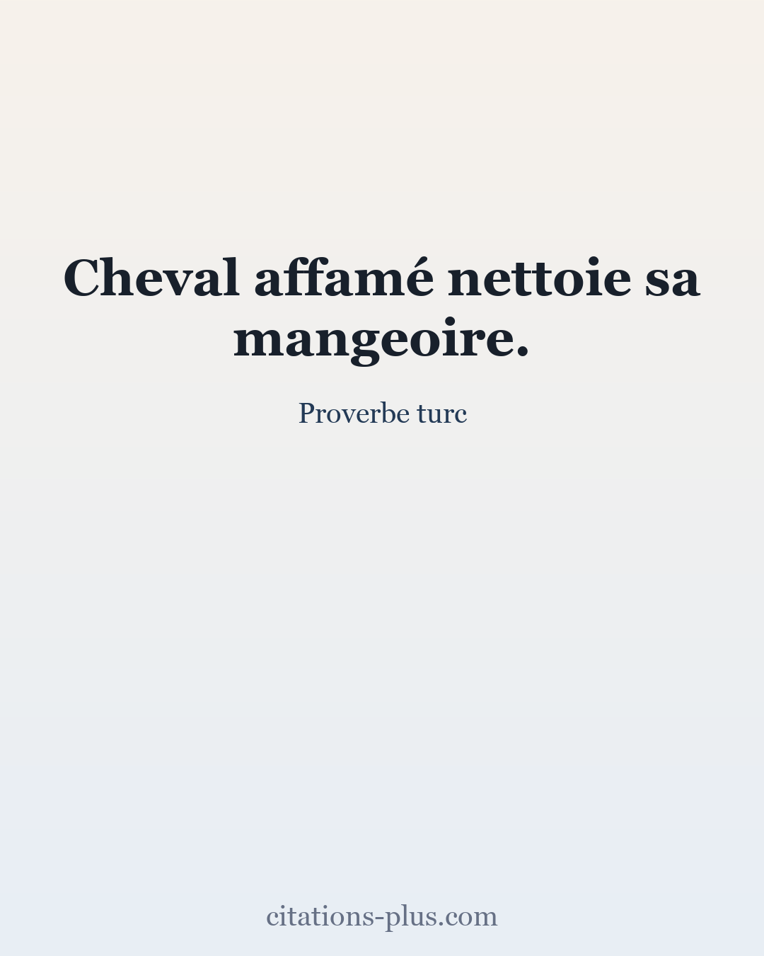 Carte Premium clair — Proverbe turc