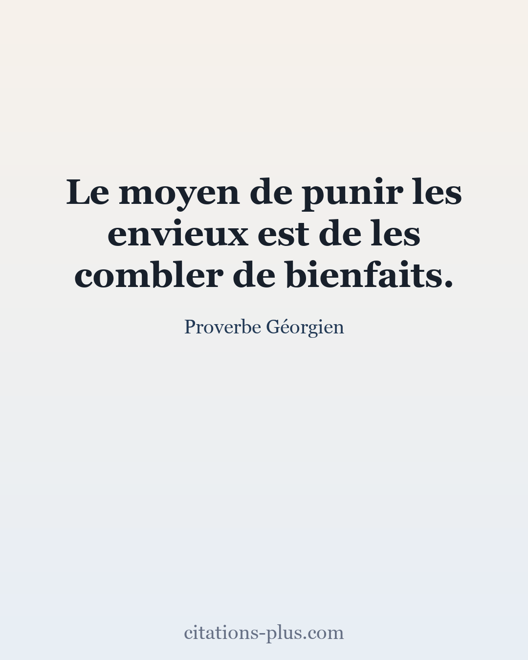 Carte Premium clair — Proverbe Géorgien