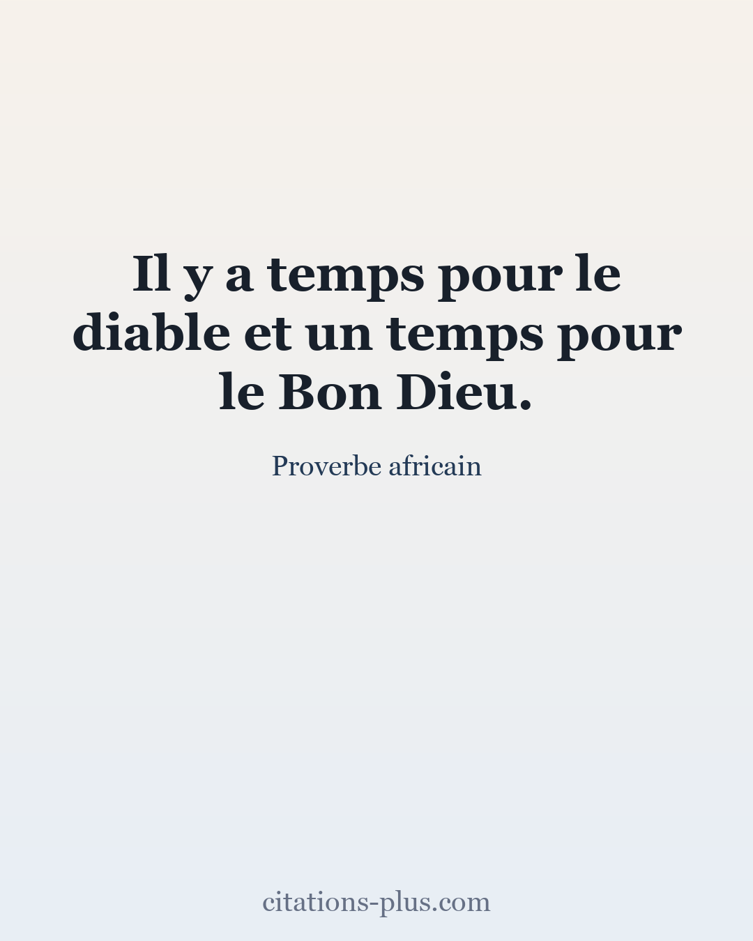 Carte Premium clair — Proverbe africain