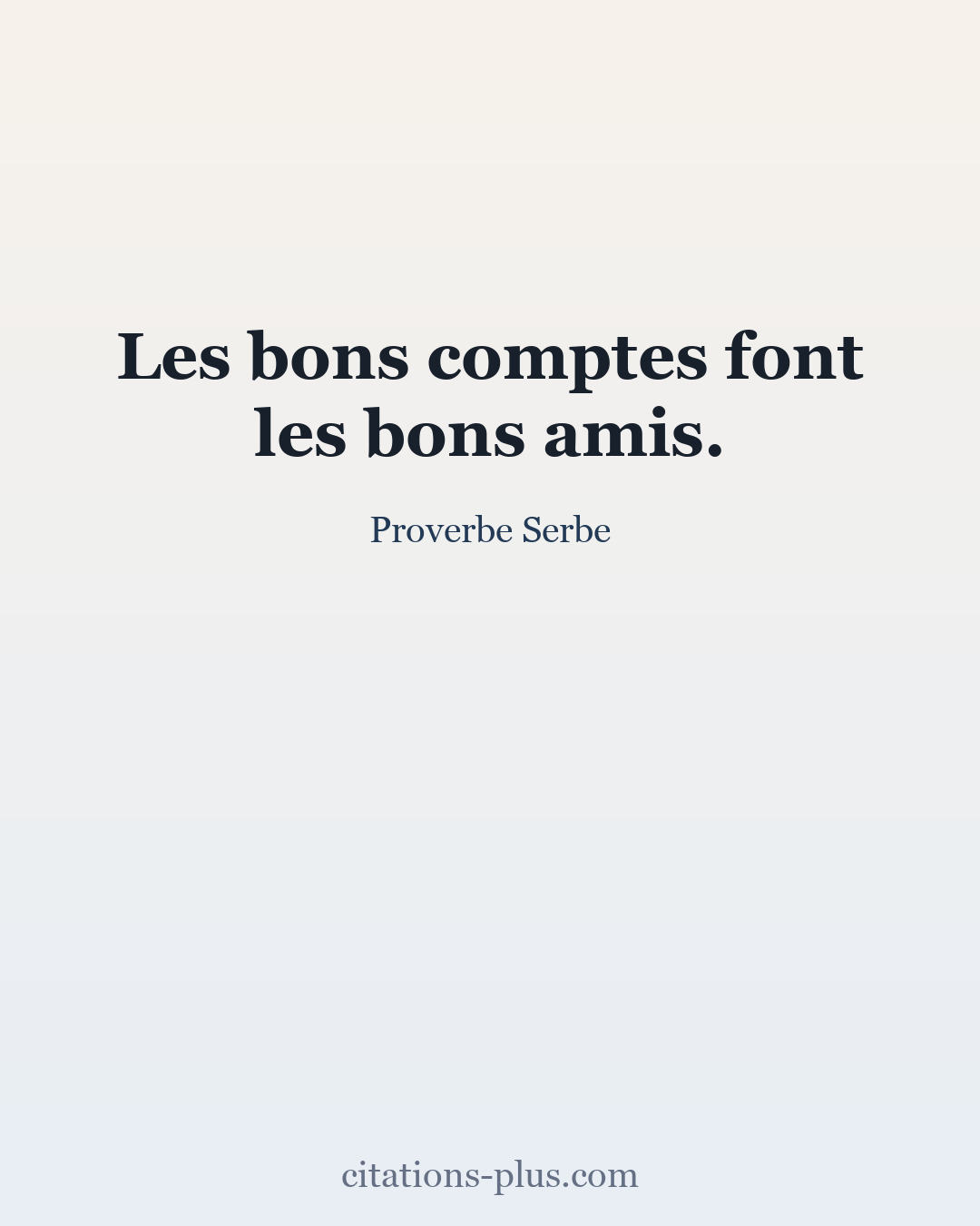 Carte Premium clair — Proverbe Serbe