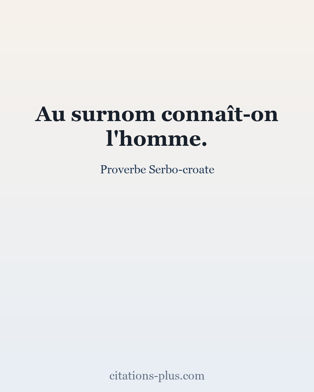 Carte Premium clair — Proverbe Serbo-croate