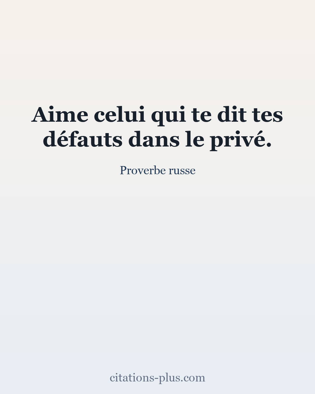 Carte Premium clair — Proverbe russe