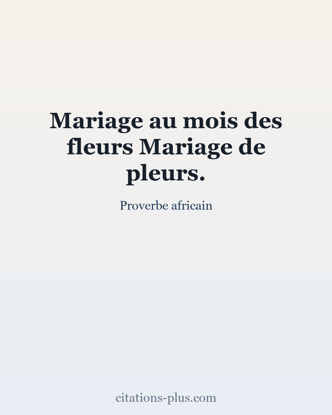 Carte Premium clair — Proverbe africain