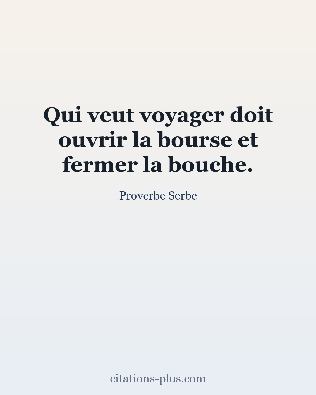 Carte Premium clair — Proverbe Serbe