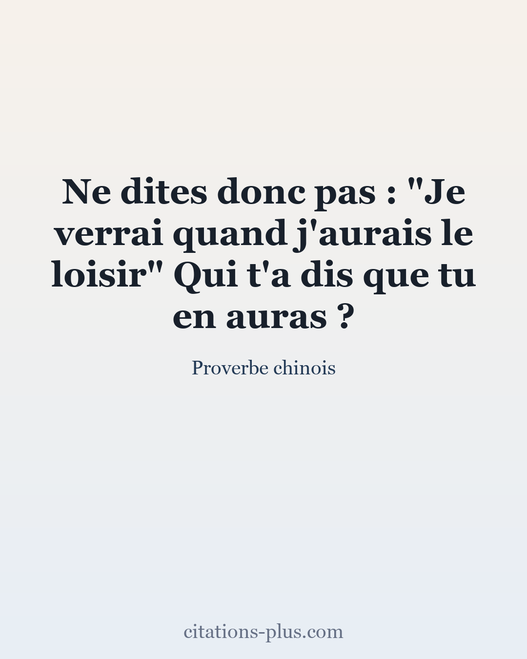 Carte Premium clair — Proverbe chinois