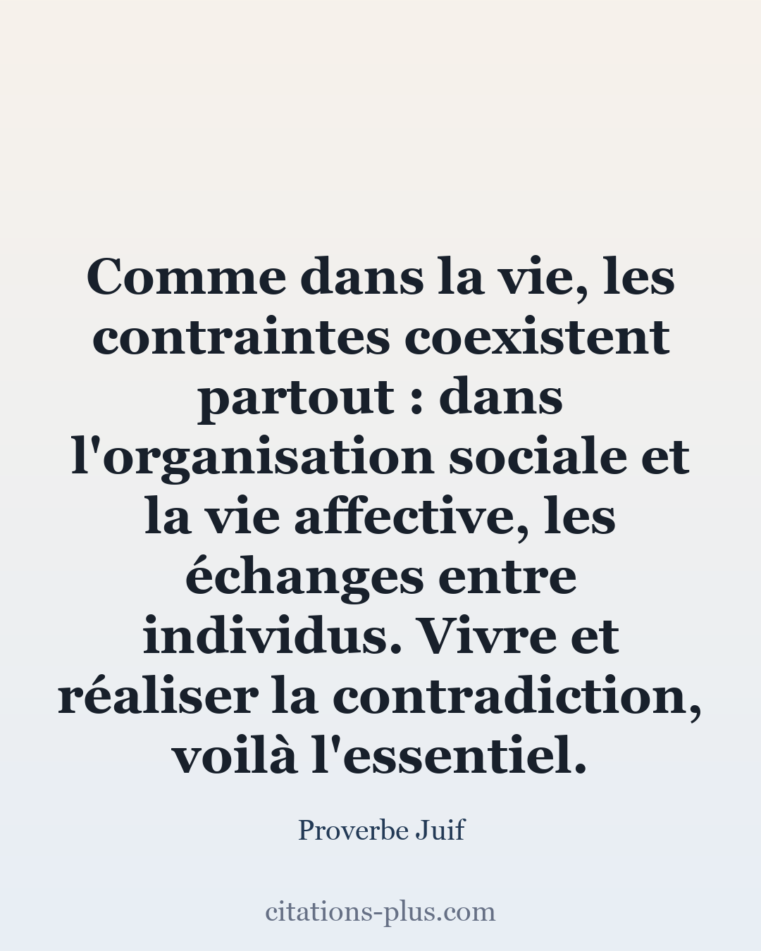 Carte Premium clair — Proverbe Juif