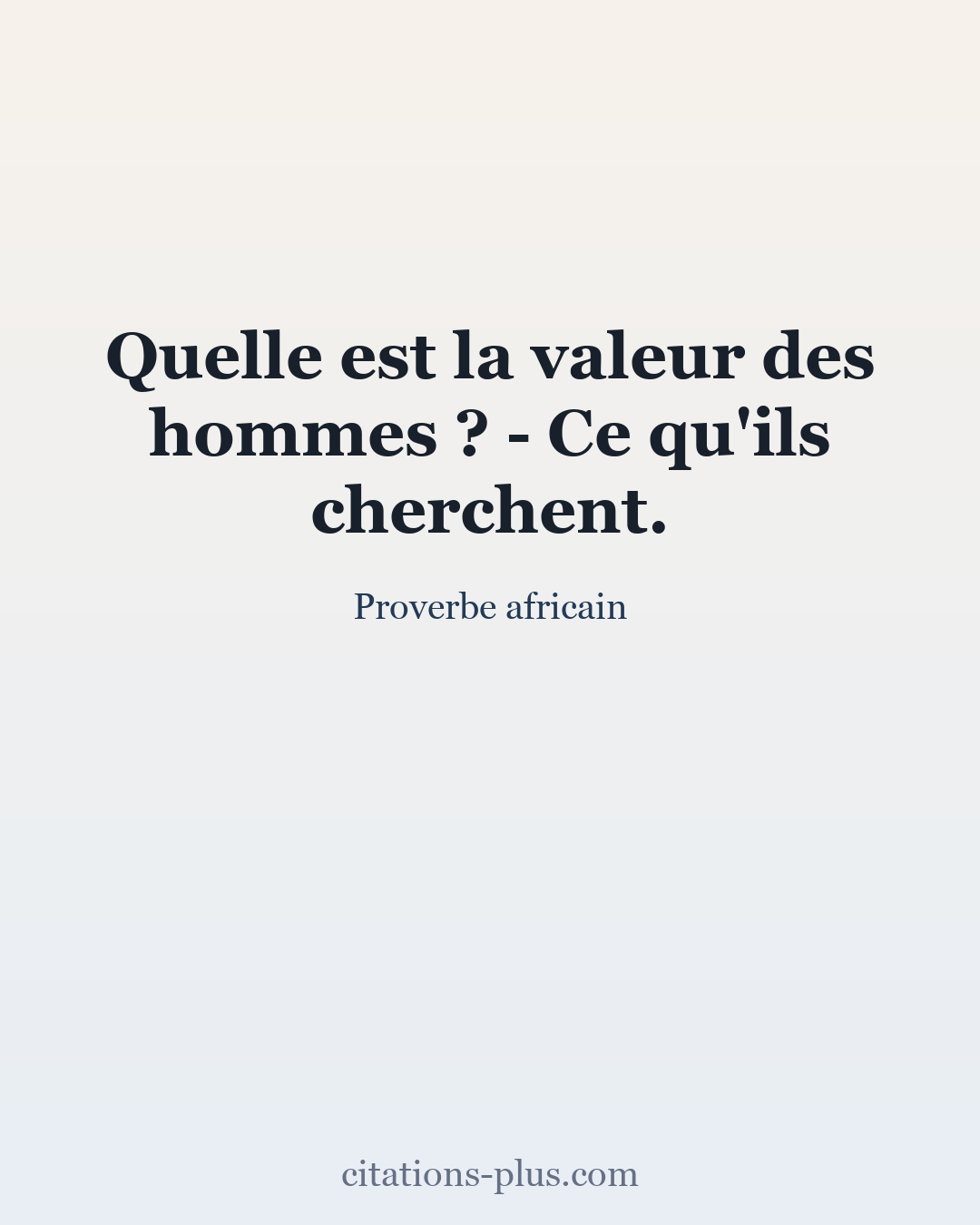 Carte Premium clair — Proverbe africain