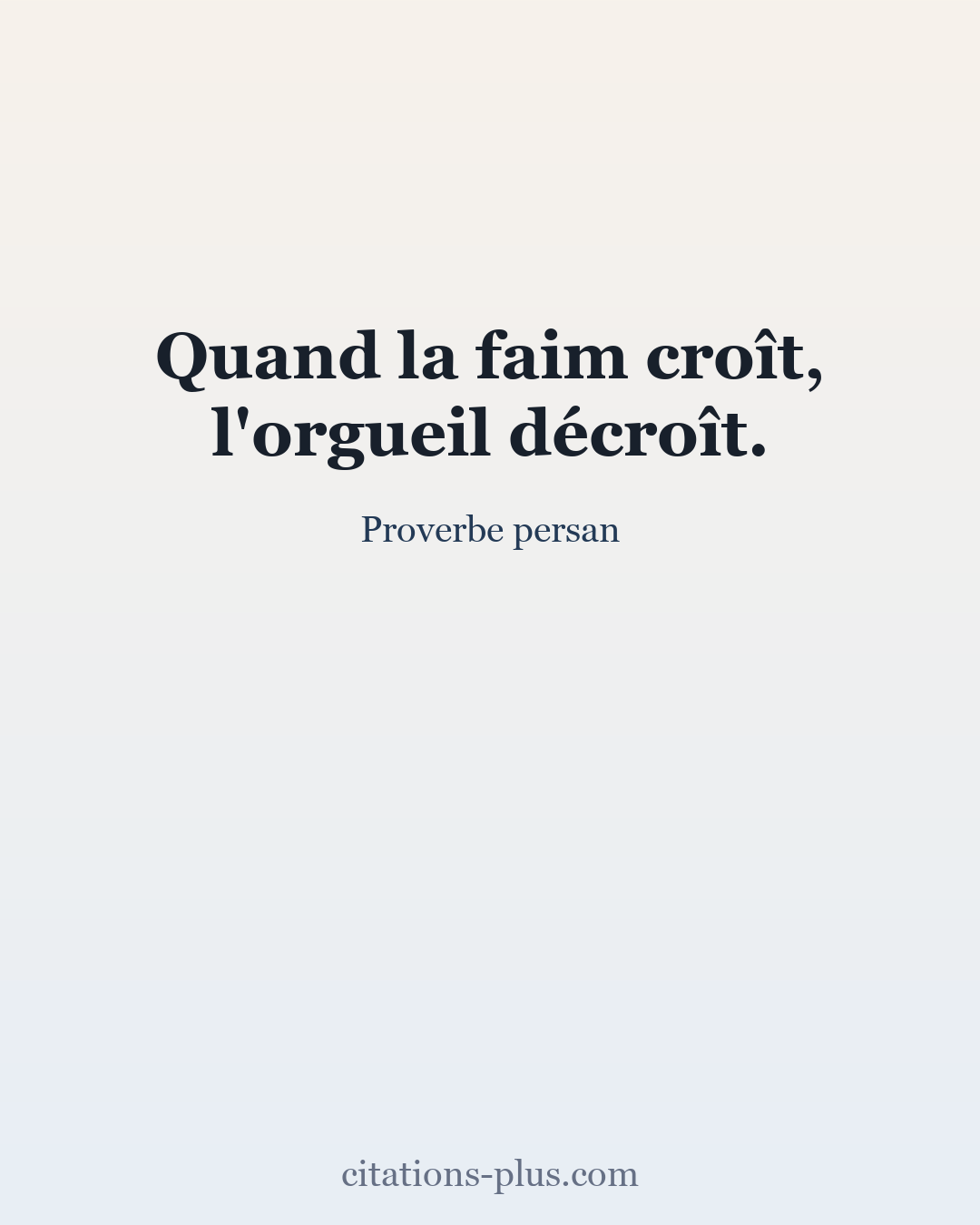 Carte Premium clair — Proverbe persan