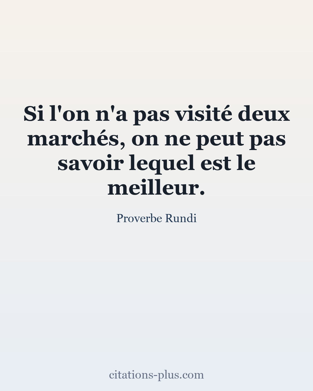 Carte Premium clair — Proverbe Rundi