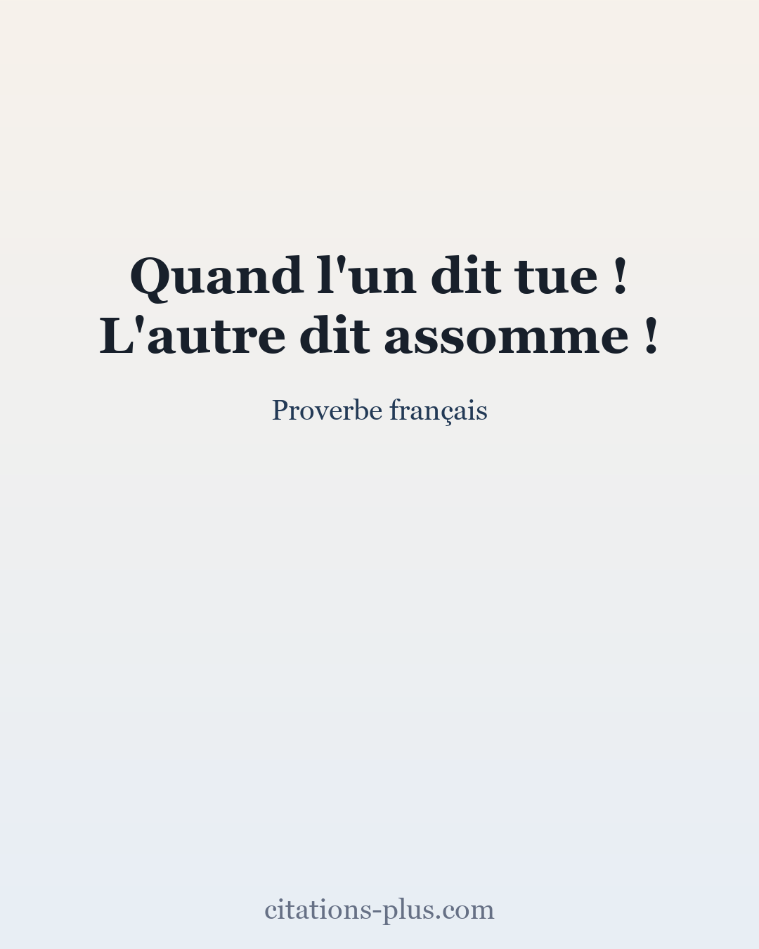 Carte Premium clair — Proverbe français