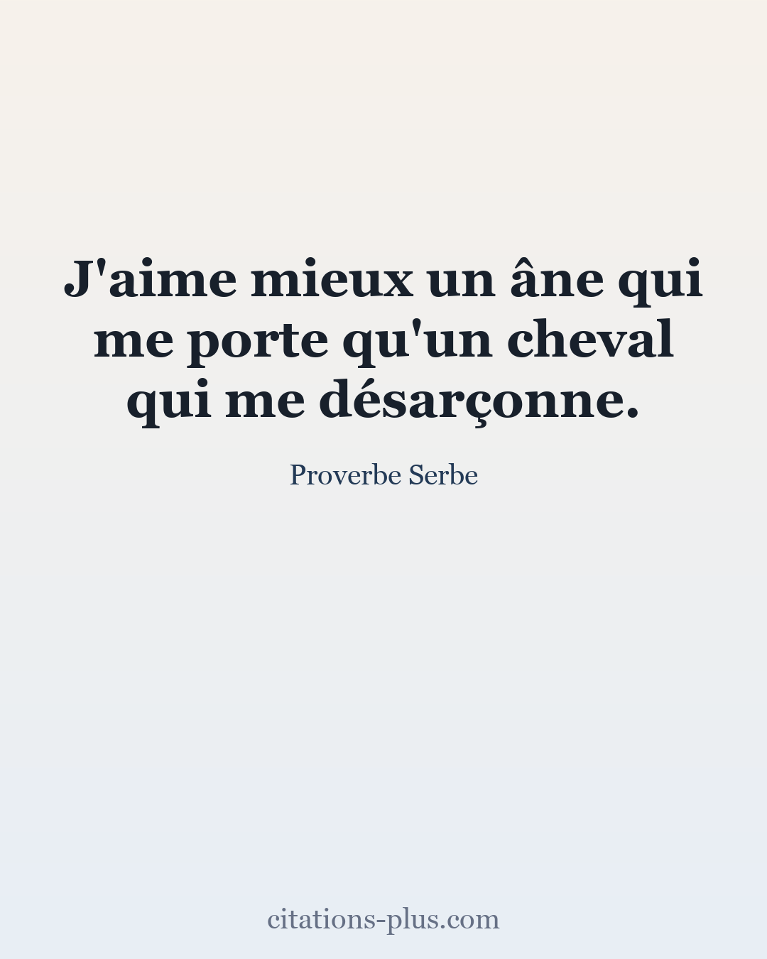 Carte Premium clair — Proverbe Serbe