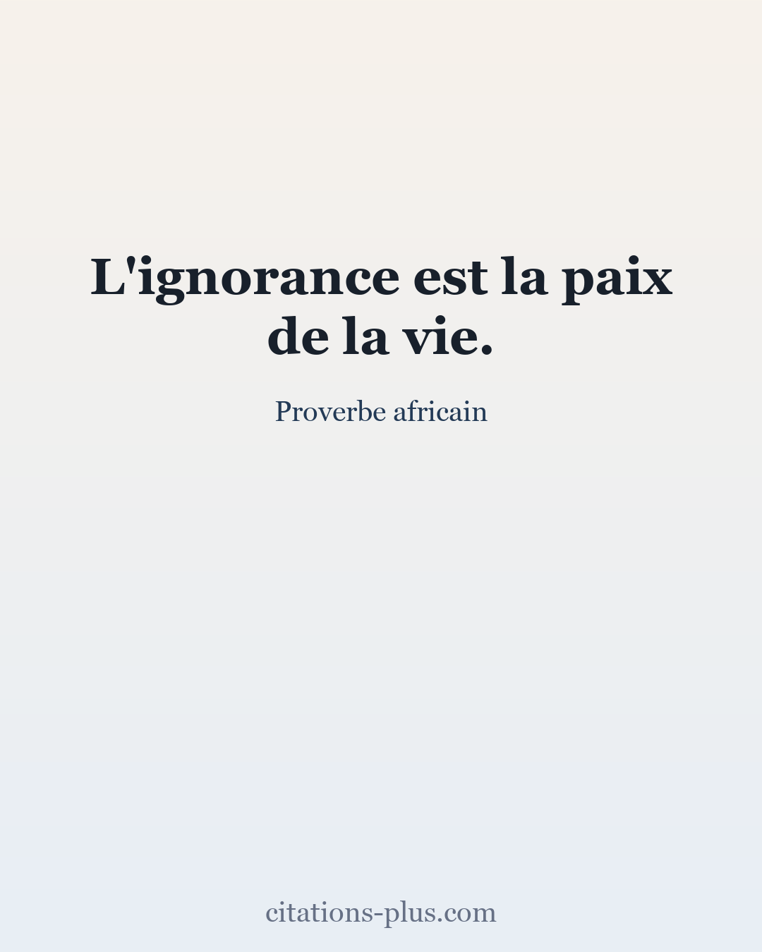 Carte Premium clair — Proverbe africain