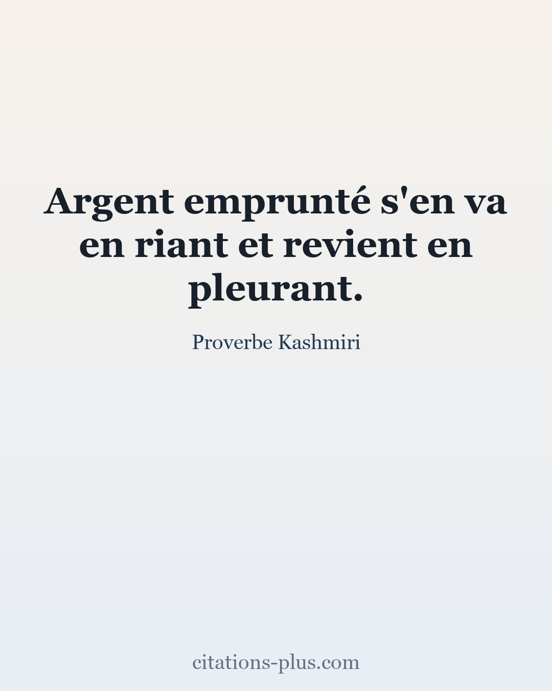 Carte Premium clair — Proverbe Kashmiri