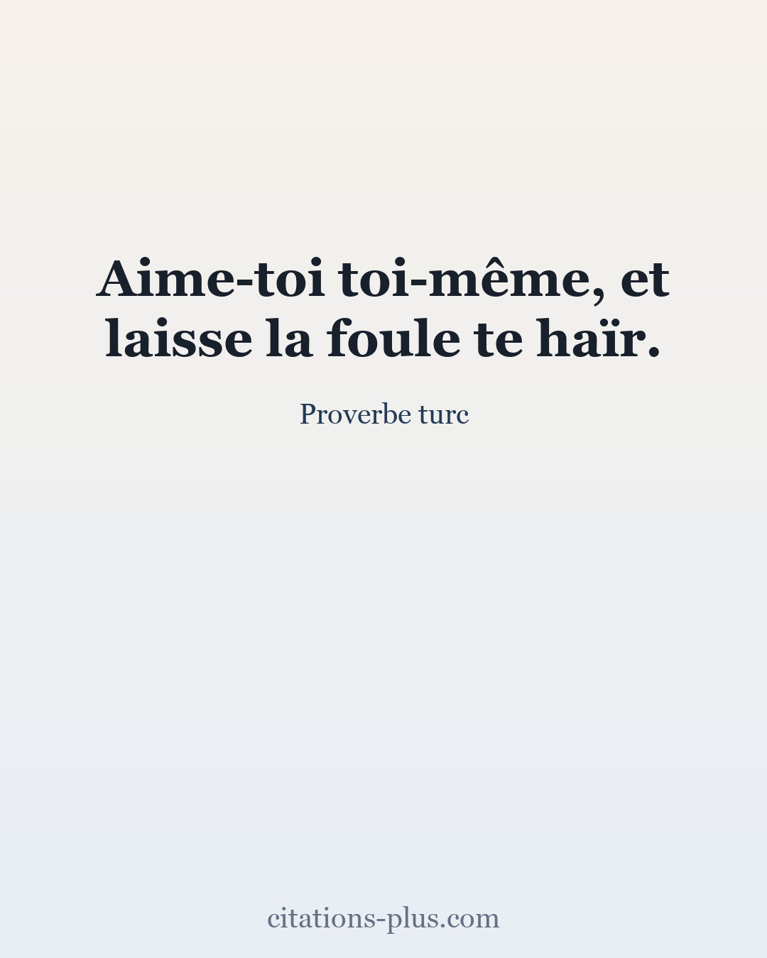 Carte Premium clair — Proverbe turc