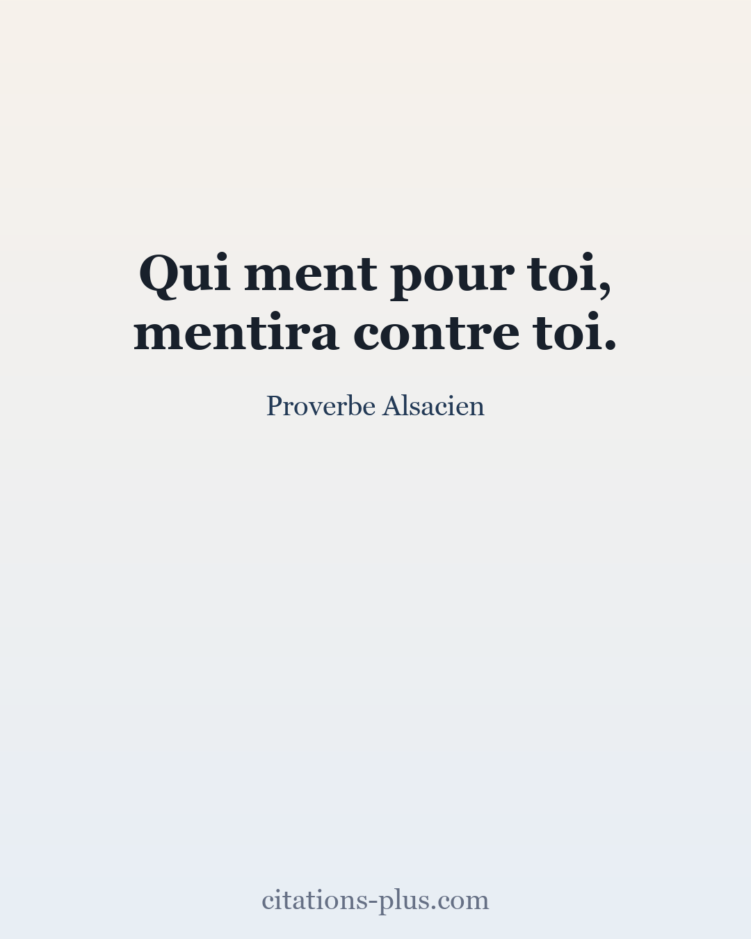 Carte Premium clair — Proverbe Alsacien