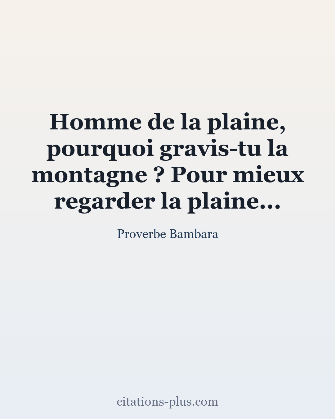 Carte Premium clair — Proverbe Bambara