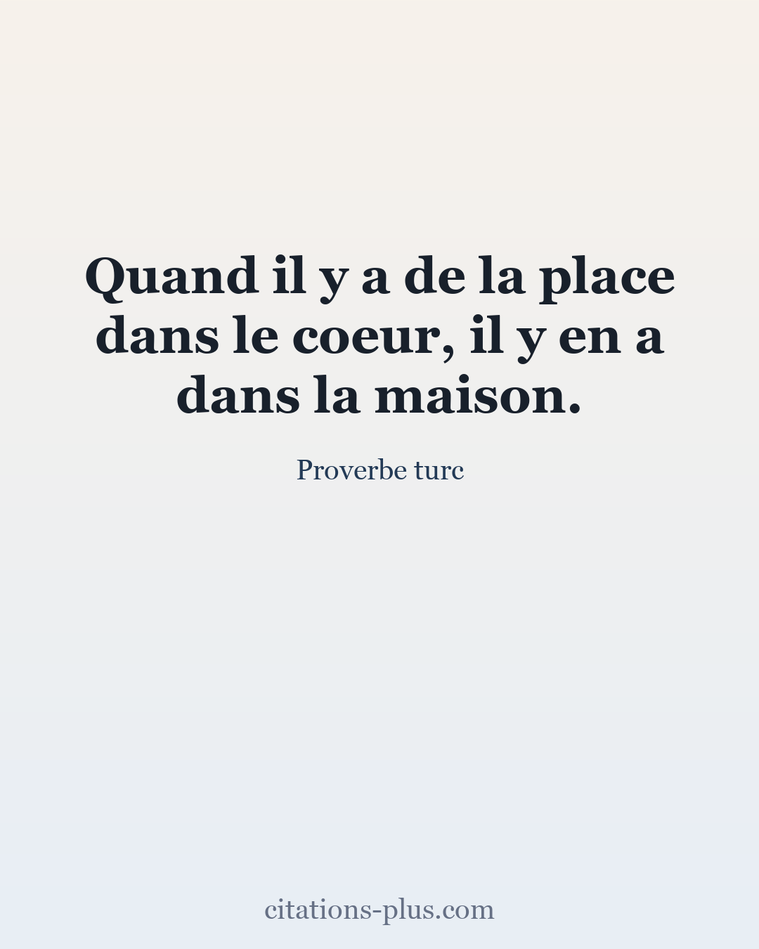 Carte Premium clair — Proverbe turc