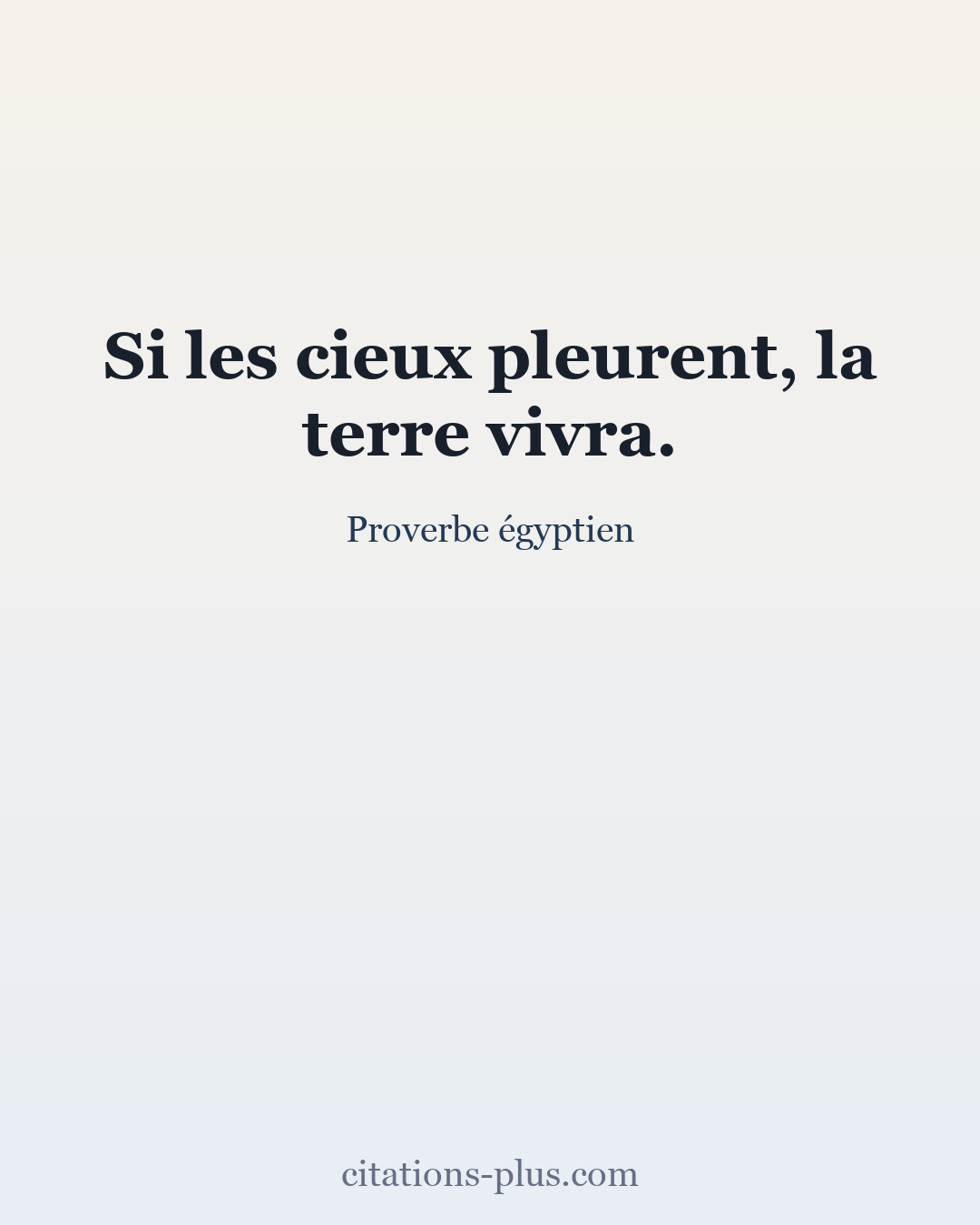 Carte Premium clair — Proverbe égyptien