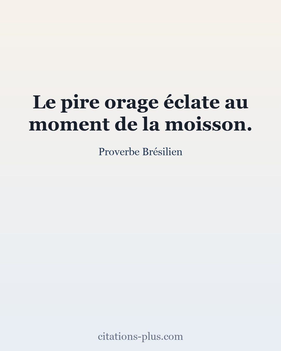 Carte Premium clair — Proverbe Brésilien